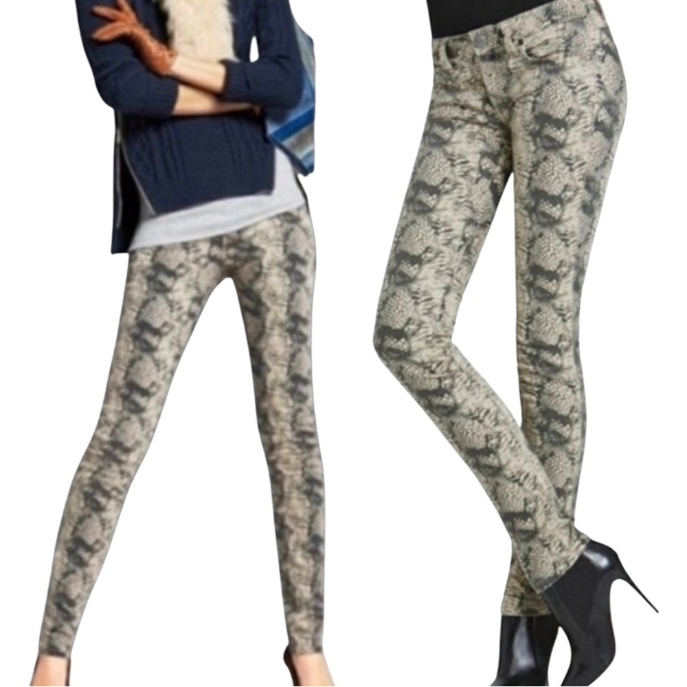 CAbi Diamondback Snake Print Skinny Jeans (K-1)